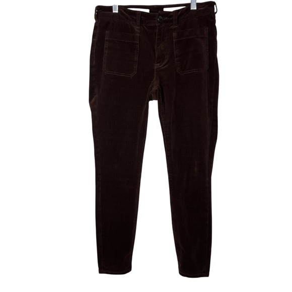 Anthropologie Brown High-Rise Skinny Corduroy Pants - Picture 2 of 16